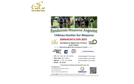 Rando Château-Gontier dimanche 8 juin
