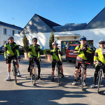 Sortie CTL à St Gildas de Rhuys du 6 au 8 mai 2026 - départ de 5 cyclos pour le retour au Lion 190 kms